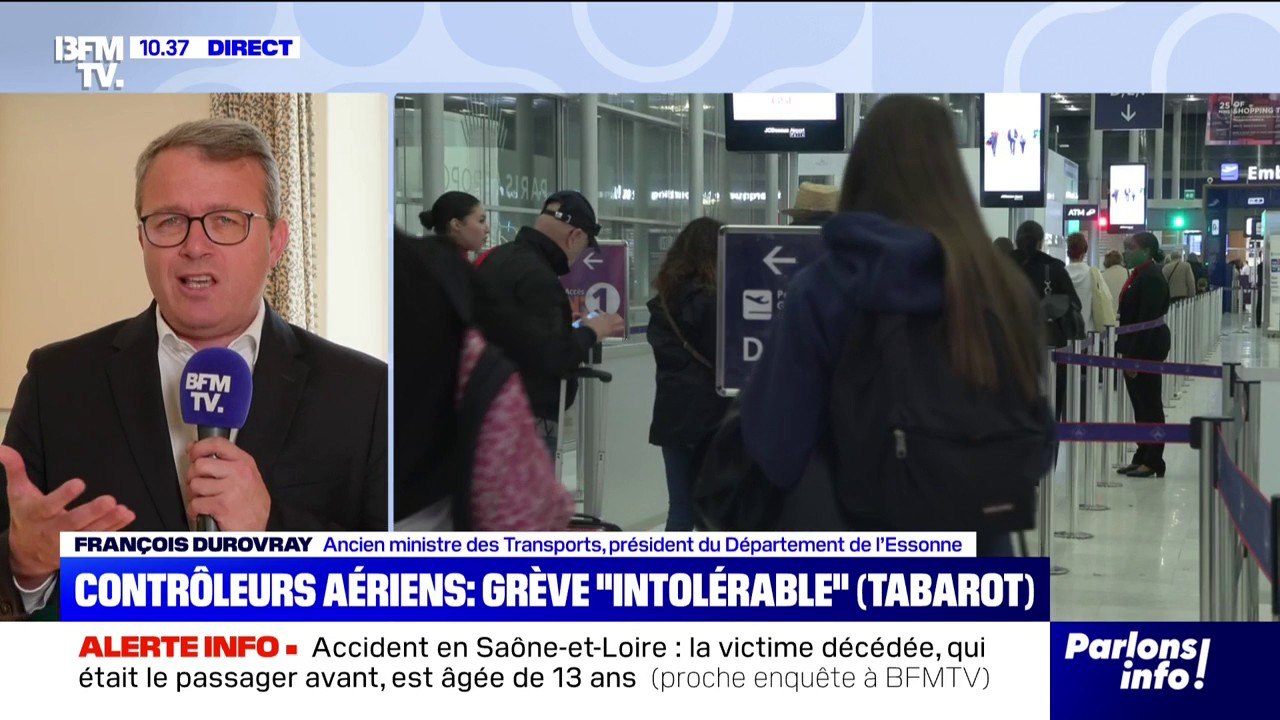 Grève des contrôleurs aériens: "Il n'est pas normal que des syndicats minoritaires remettent en cause des mesures de sécurité", affirme François Durovray (ancien ministre des Transports)