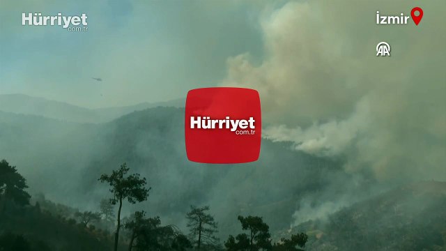 Ödemiş ilçesindeki orman yangınına müdahale sürüyor