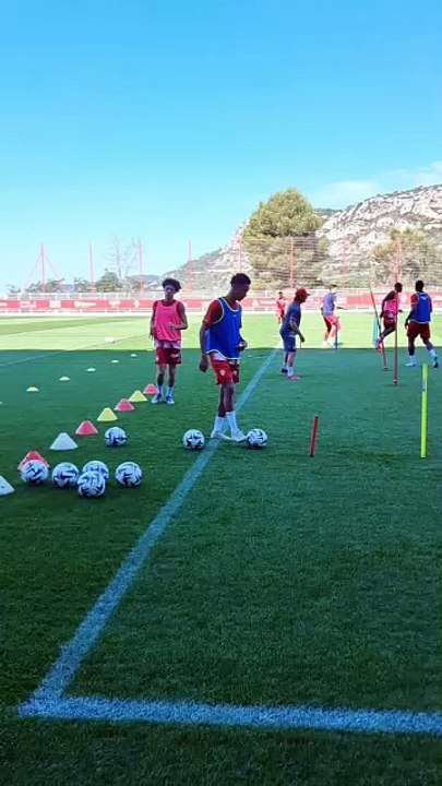 Le premier entraînement d'Ansu Fati avec Monaco - Foot - Ligue 1 - Monaco