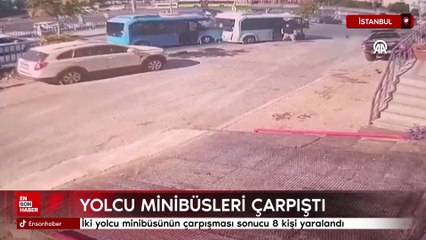 İstanbul'da  iki yolcu minibüsünün çarpışması sonucu 8 kişi yaralandı