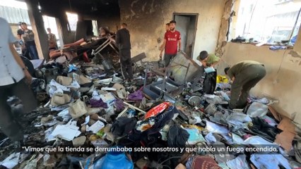 Así ha quedado una escuela palestina que servía de refugio tras un ataque israelí en Gaza