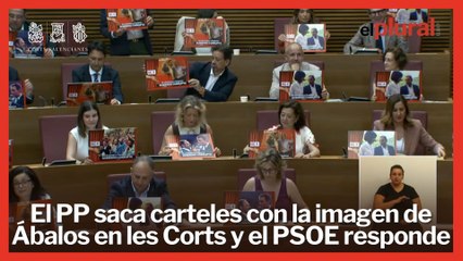 El PP saca carteles de Ábalos en les Corts y el PSOE les retrata: "Falta Zaplana"