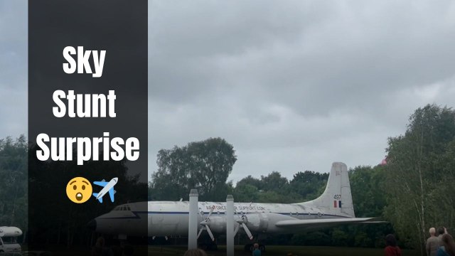 RAF Red Arrows create a stunning display as they fly over RAF Cosford ahead of the Midlands Airshow
