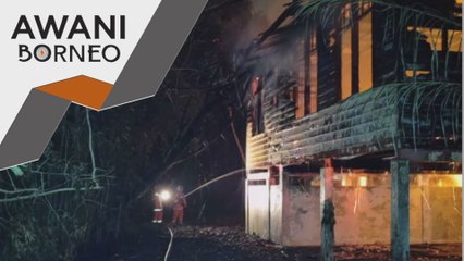 Kuarters lama JKR tidak berpenghuni di Limbang musnah
