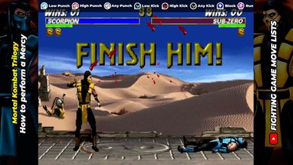 HOW TO PERFORM A MERCY - Mortal Kombat Trilogy / Mortal Kombat 3 / Ultimate Mortal Kombat 3