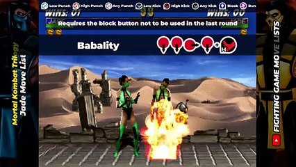 JADE MOVE LIST - Mortal Kombat Trilogy (MKT)