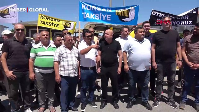 Turizm merkezinde taksicilerden kontak kapatma eylemi