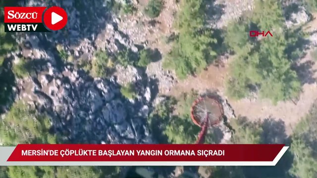 Mersin'de çöplükte başlayan yangın ormana sıçradı: Müdahale sürüyor
