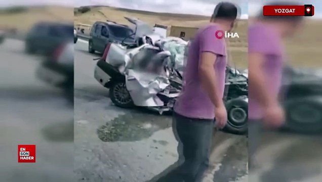 Yozgat'ta kamyonla otomobil kafa kafaya çarpıştı