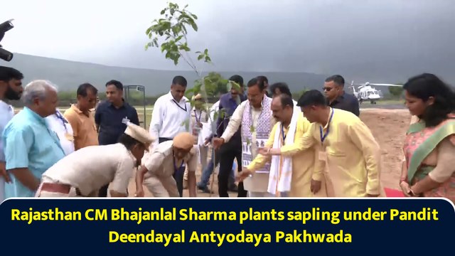 Rajasthan CM Bhajanlal Sharma plants sapling under Pandit Deendayal Antyodaya Pakhwada