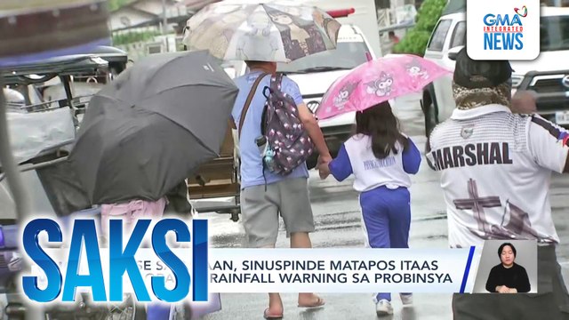 Klase sa Bataan, sinuspinde matapos itaas ang orange rainfall warning sa probinsya | Saksi