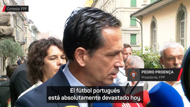 El Presidente de la Federación de Fútbol de Portugal visiblemente emocionado por la muerte de Diogo JOta