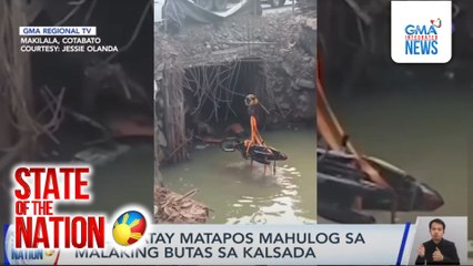 Rider, patay matapos mahulog sa malaking butas sa kalsada | SONA