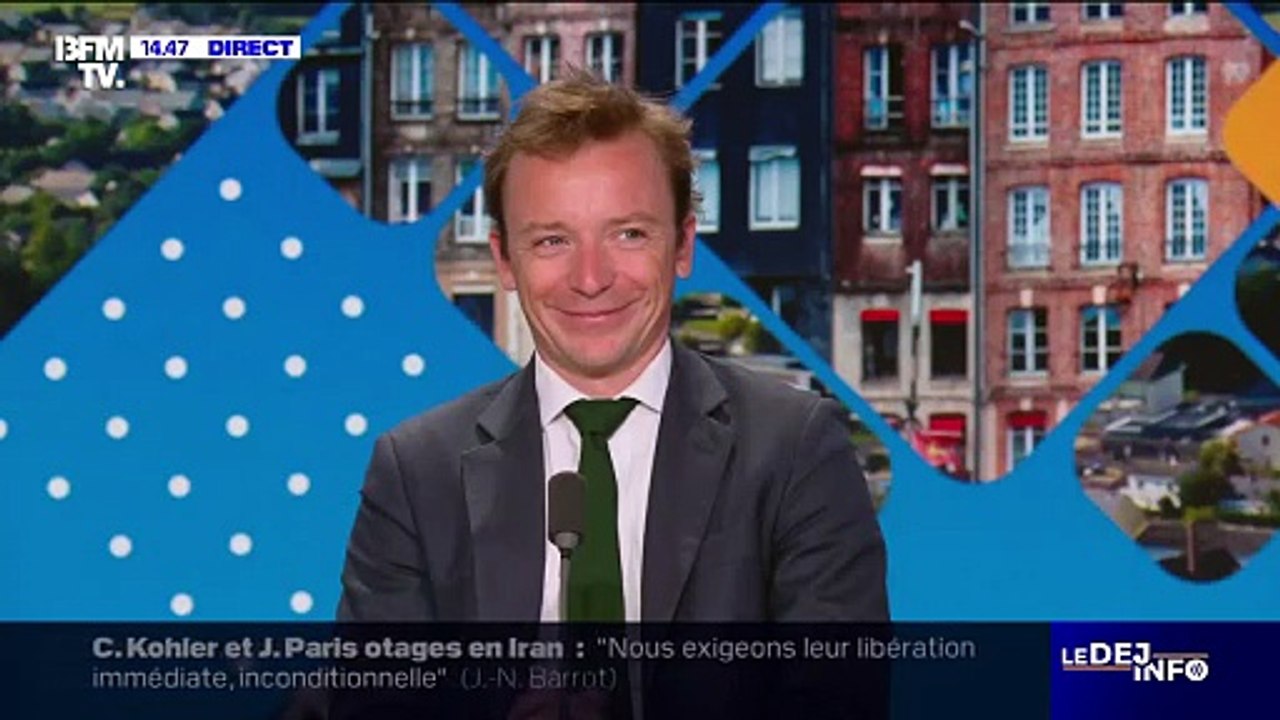 Christophe Barbier, Ashley Chevalier, Christophe Delay, Adeline Francois, Julien Mielcarek, Nicolas Doze et Christophe Person, les presentateurs de la Premiere Edition de BFM TV posent pour une photo de rentree a Paris, France. Photo by Aurore Marechal/AB