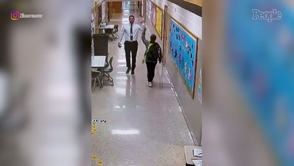 Principal's Interactions with Students Caught on School's Hallway Cameras Go Viral