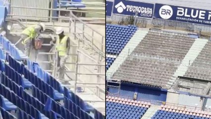 Así están las obras del estadio del Getafe un mes después