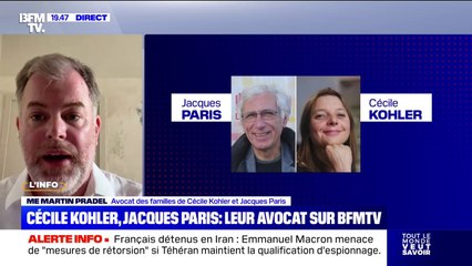 "Leurs droits sont parfaitement niés et contestés", déclare l'avocat des familles de Cécile Kohler et Jacques Paris, les deux otages français inculpés en Iran