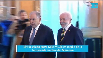 El frío saludo entre Milei y Lula en medio de la tensionada cumbre del Mercosur