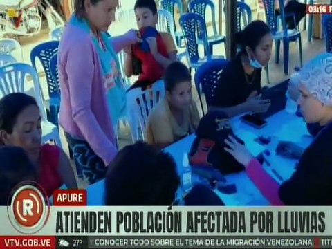 Apure: Familias afectadas por las intensas precipitaciones recibieron atención integral