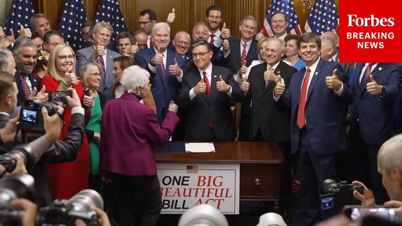 House Republicans Rock Out To 'YMCA' After Speaker Johnson Signs The Big Beautiful Bill