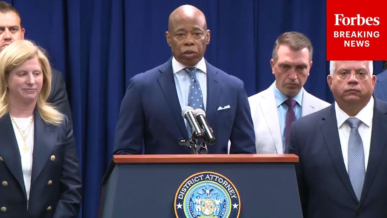 NYC Mayor Eric Adams Holds A Press Briefing To Highlight Crackdown On ...