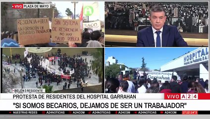 Una residente se emocionó al hablar de su situación laboral desde Plaza de Mayo
