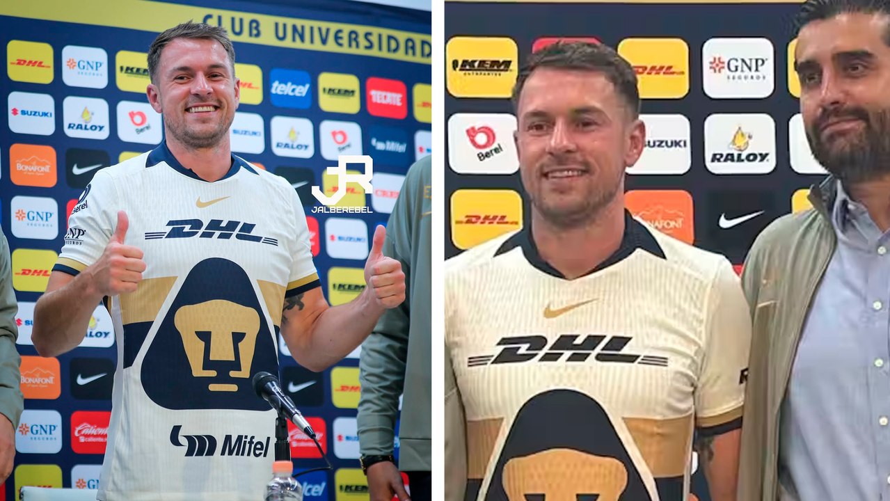 Aaron Ramsey ya porta la playera de Pumas en medio de su presentación oficial en la Liga MX