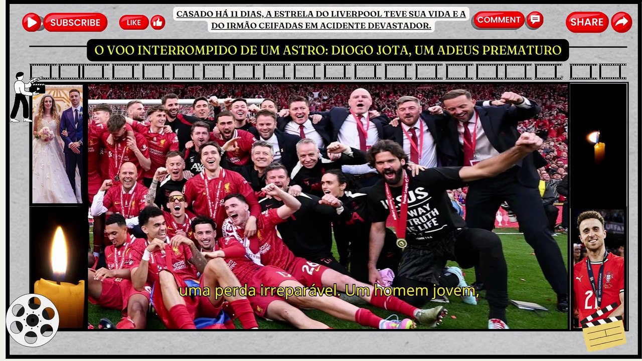 Notícia devastadora o jogador #DiogoJota, do #Liverpool, faleceu em um acidente de carro,apenas 11 dias após seu casamento.