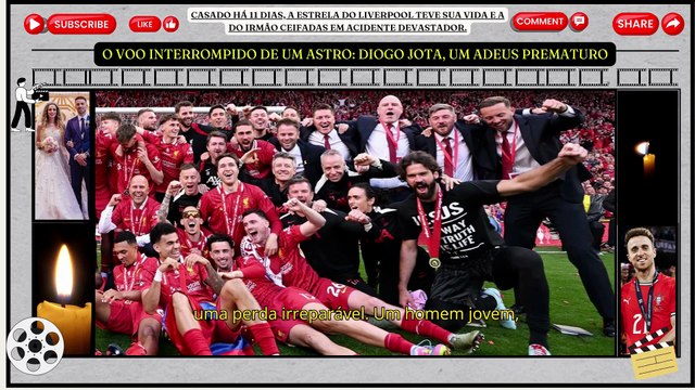 Notícia devastadora o jogador #DiogoJota, do #Liverpool, faleceu em um acidente de carro,apenas 11 dias após seu casamento.