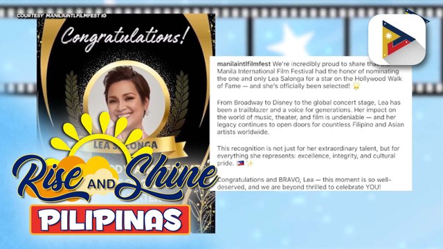 TALK BIZ | Lea Salonga, unang Filipino artist na magkakaroon ng star sa Hollywood Walk of Fame