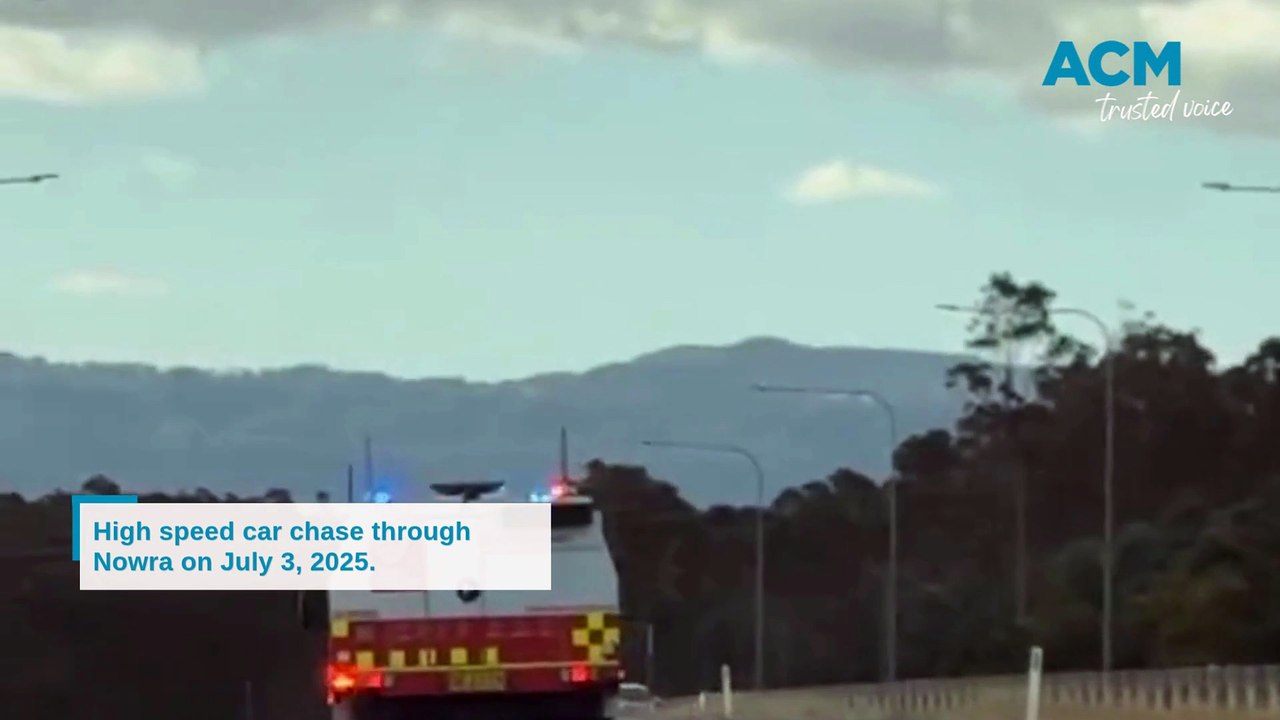 High speed car chase through Nowra on July 3, 2025.