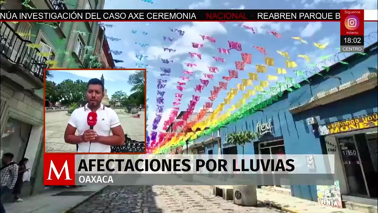 Intensas lluvias provocadas por huracán 'Erick' generan afectaciones en Oaxaca