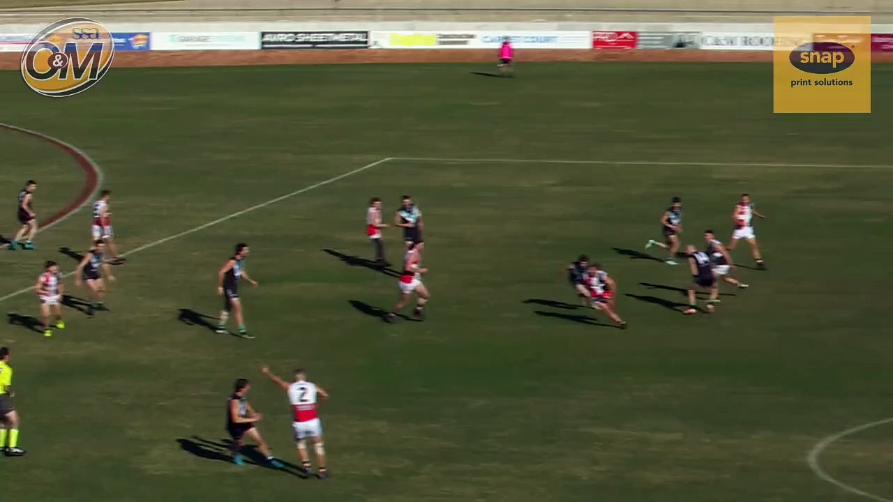 Ryley Sharp takes a strong mark