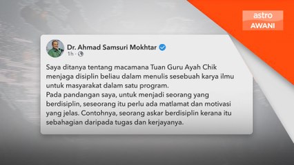 Presiden Pas sampaikan kuliah selepas kesihatan pulih