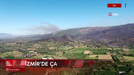 İzmir Ödemiş'teki orman yangınını söndürme çalışmaları devam ediyor