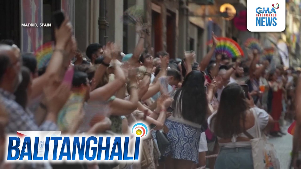 Mga kalahok sa annual high-heel o LGBT pride stiletto race, nag-unahan sa finish line suot ang halos 6-inch high heels | Balitanghali