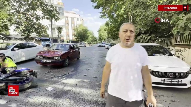 Avcılar’da motosikletli iki araca çarptı, metrelerce savruldu