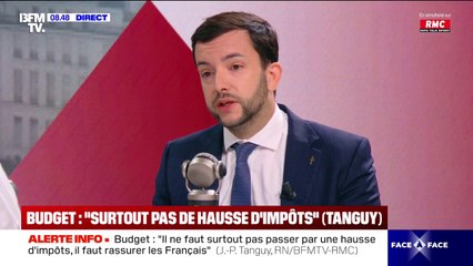 Budget: pour Jean-Philippe Tanguy, il ne faut "surtout pas" augmenter les impôts mais "les baisser"