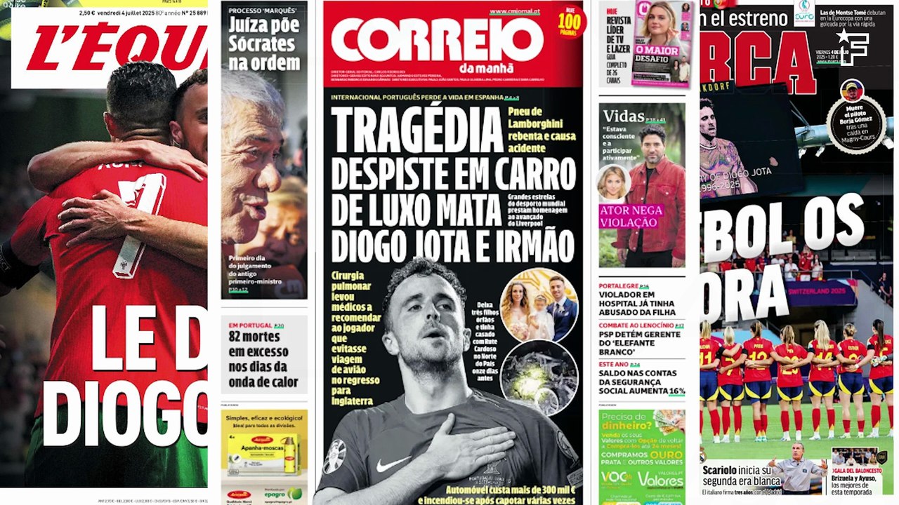 La presse européenne inconsolable après le décès de Diogo Jota, décision imminente pour Nico Williams