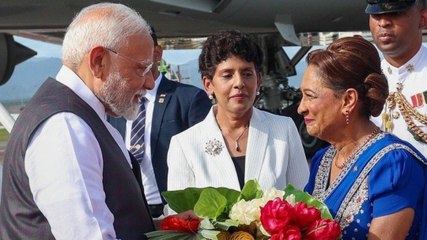 Trininad में PM Modi के वेलकम में उतरी पूरी कैबिनेट
