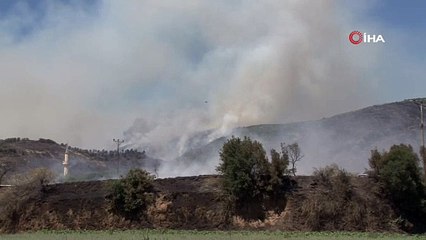 Ödemiş’teki orman yangınını söndürme çalışmaları sürüyor