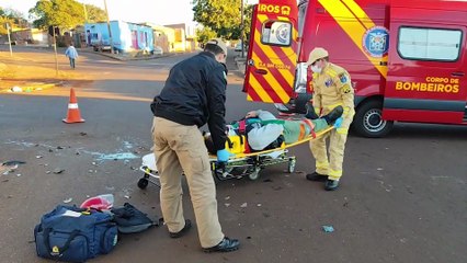 Violenta colisão entre carro e moto deixa homem ferido na Região Norte
