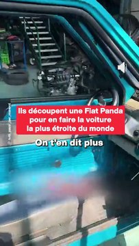 Ils découpent une Fiat Panda pour en faire la voiture la plus étroite du monde