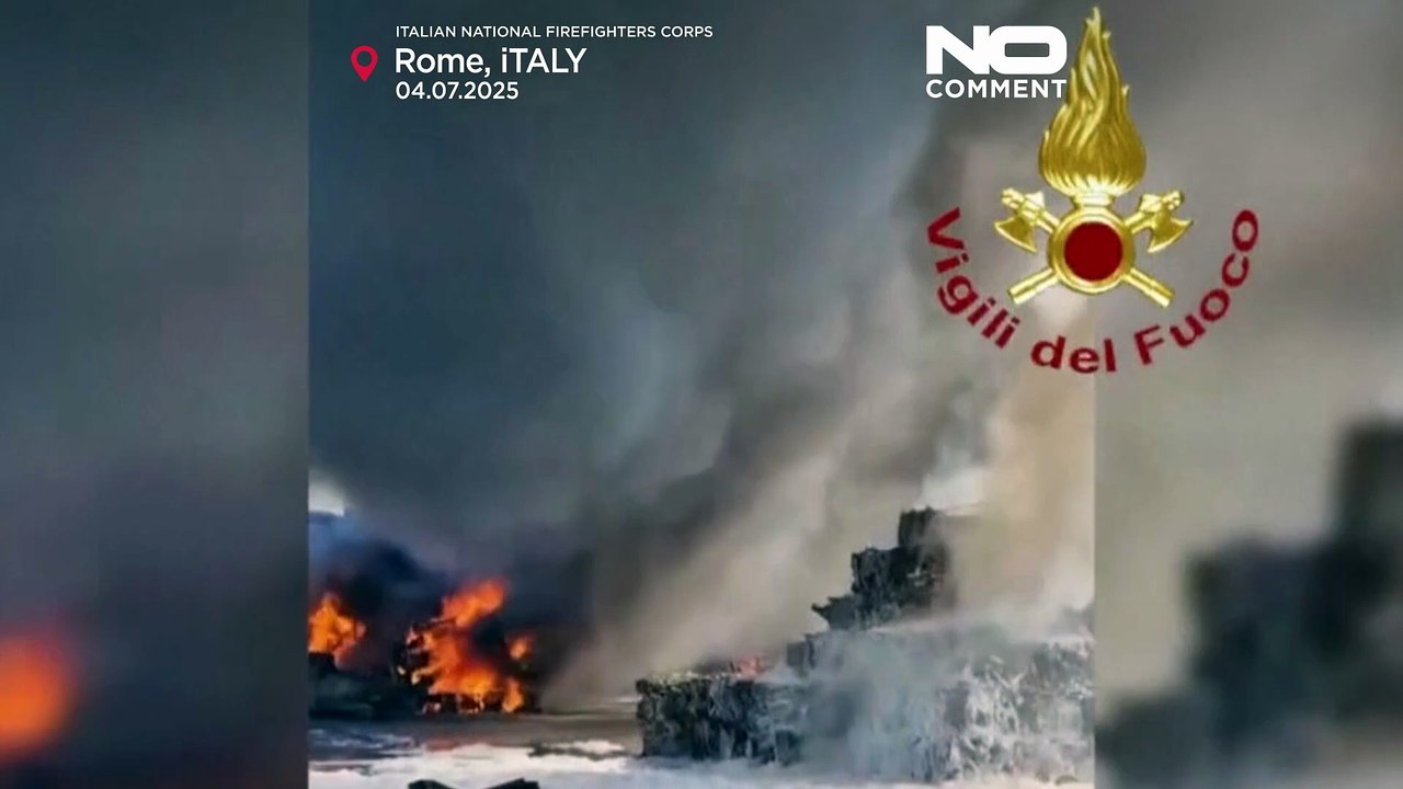 En images, une explosion dans une station-service à Rome fait des dizaines de blessés