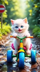 Mermaid Cat's Daring Rescue_ Saving a Cute Kitten!  #cat #aicat #cutecat #shorts