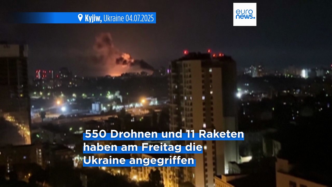Russland startet massiven Luftangriff auf Kyjiw mit 550 Drohnen und Raketen