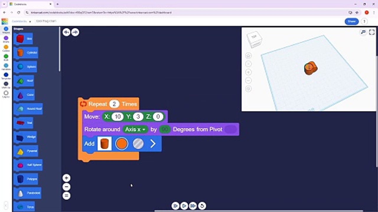 Tinkercad 44 Codeblock Options