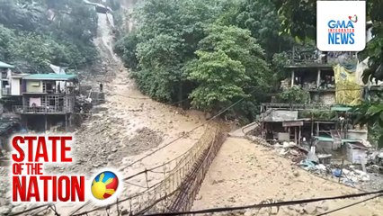 Landslide, nanalasa sa Itogon, Benguet; bahagi ng hanging bridge, bumigay | SONA