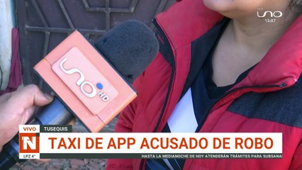 taxi de app acusado de robo