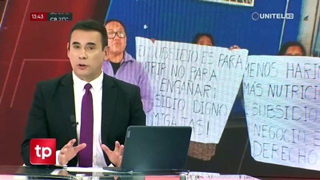 Madres protestan por la reducción de productos lácteos que se entregaban en el subsidio